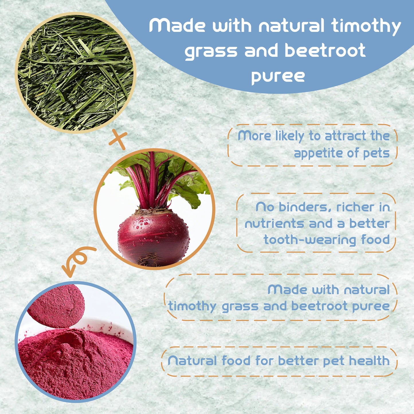 Timothy Grass Strawberry Shape Pet Teething Snacks