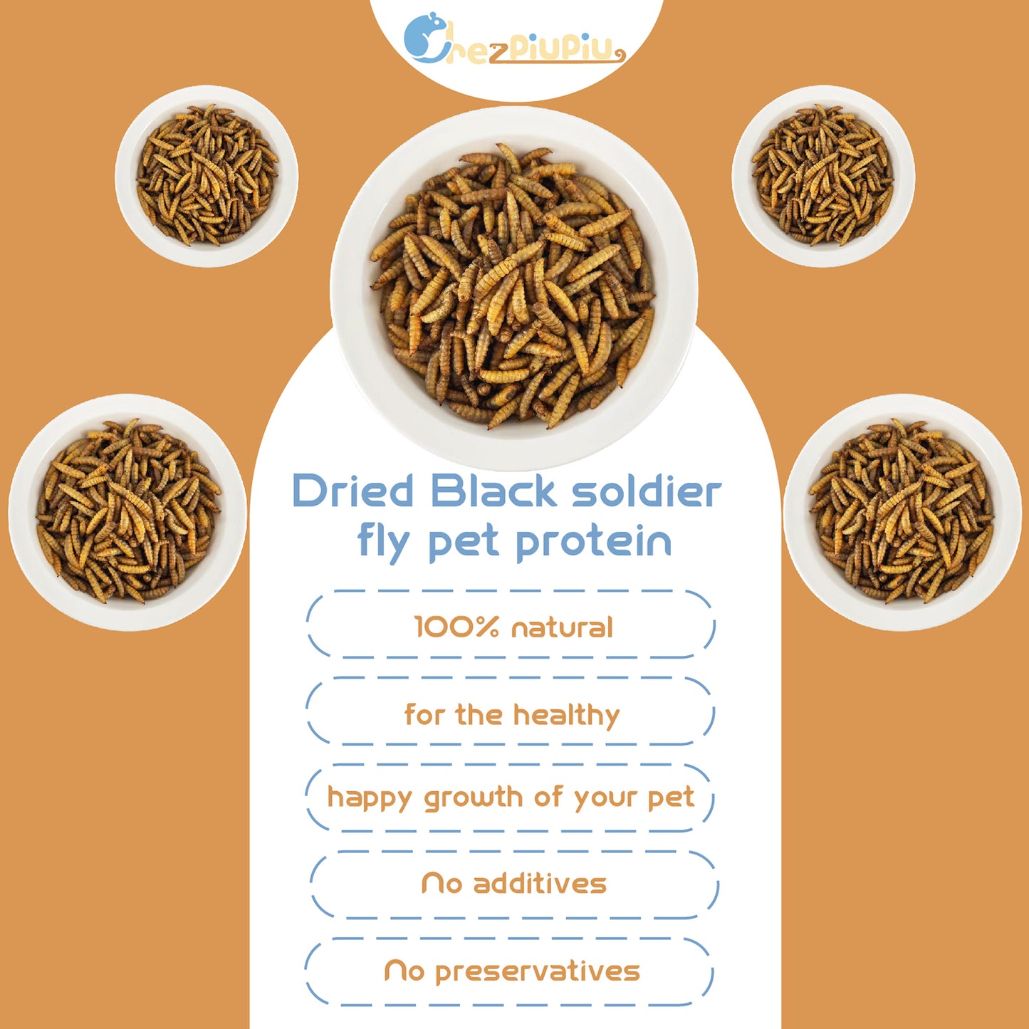 Dried Black Soldier Fly Larvae 1LB